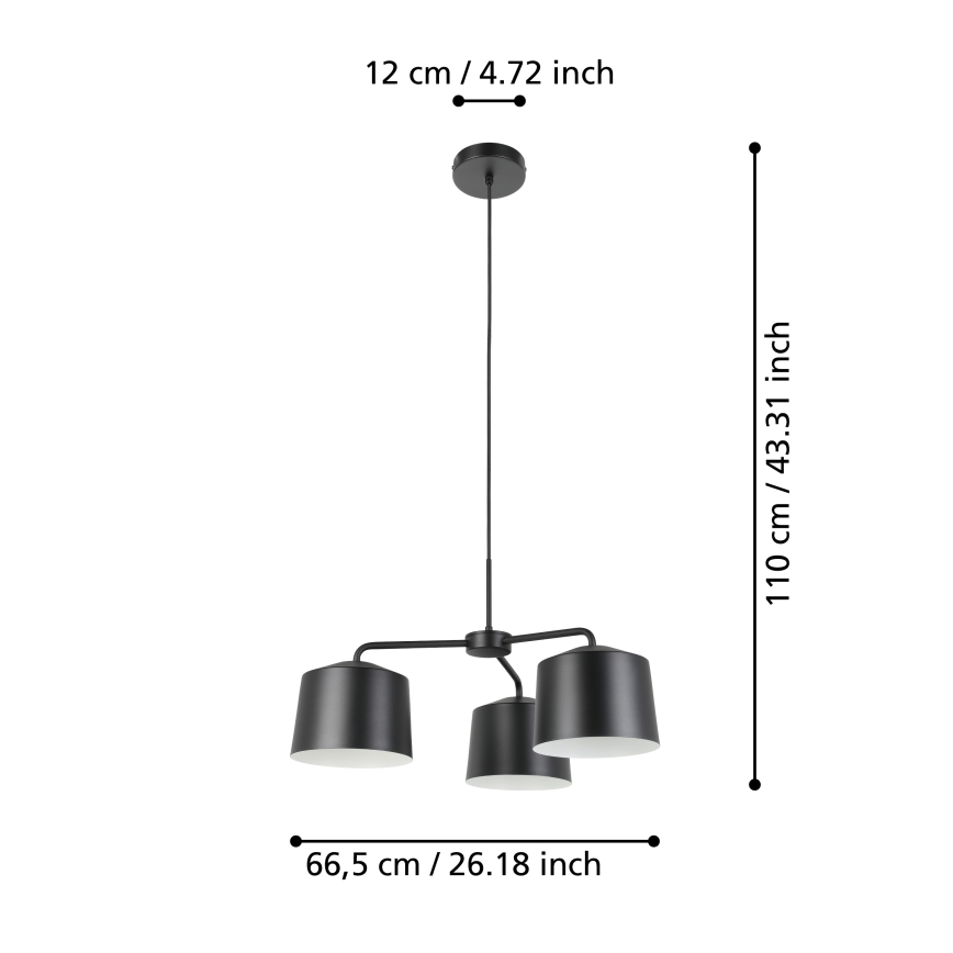 Eglo - Candelabro suspenso 3xE27/40W/230V