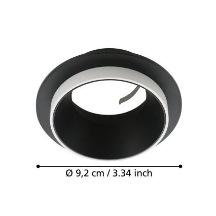Eglo - Iluminação embutida 1xGU10/35W/230V preto