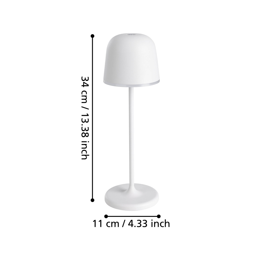 Eglo - LED Regulação exterior rechargeable candeeiro LED/2,2W/5V 1800 mAh cinzento IP54