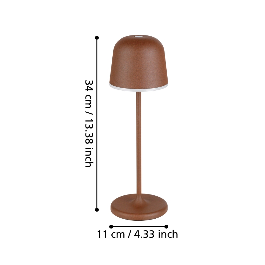 Eglo - LED Regulação exterior rechargeable candeeiro LED/2,2W/5V 1800mAh castanho IP54