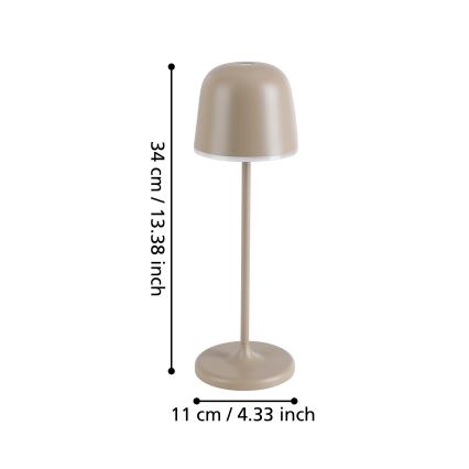 Eglo - LED Regulação exterior rechargeable candeeiro LED/2,2W/5V 1800mAh bege IP54