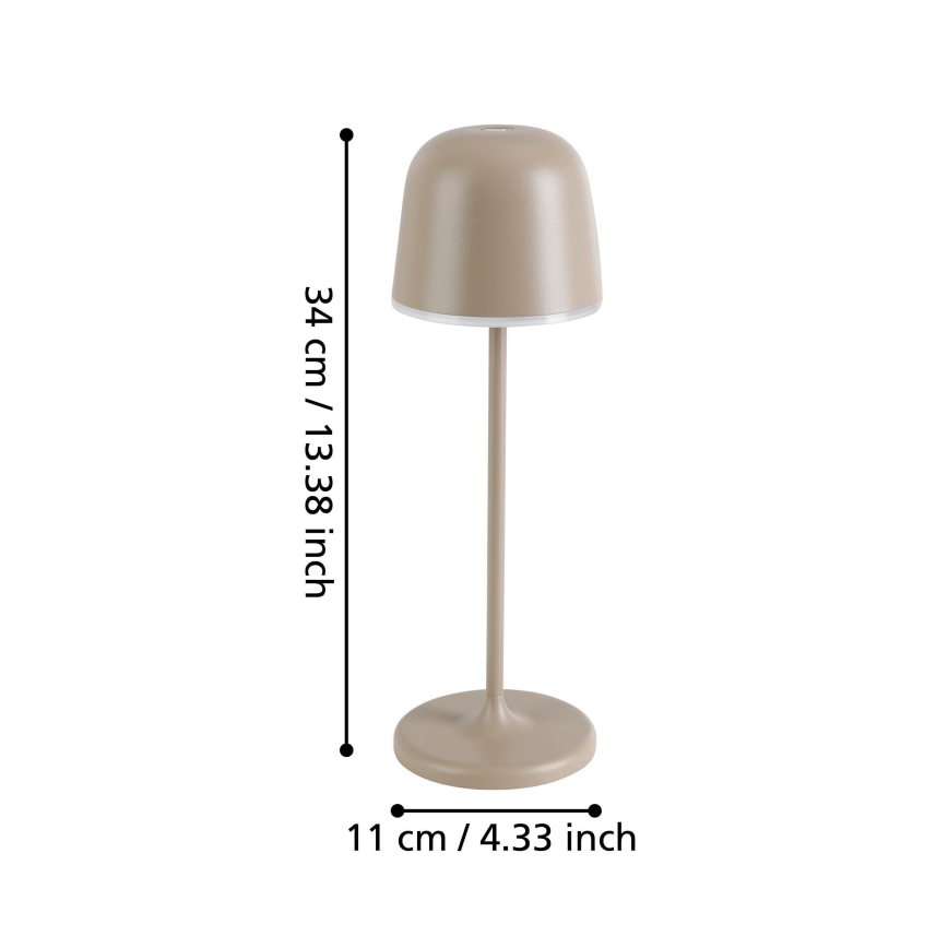 Eglo - LED Regulação exterior rechargeable candeeiro LED/2,2W/5V 1800mAh bege IP54