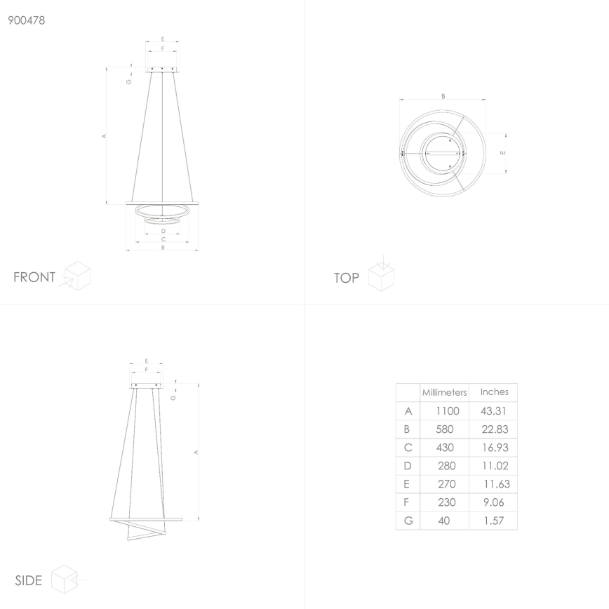 Eglo - Candelabro suspenso LED com regulação LED/43,2W/230V branco