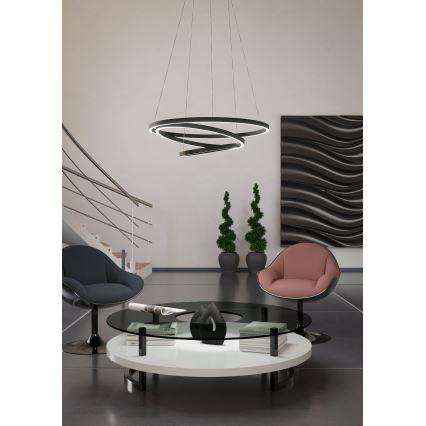 Eglo - Candelabro suspenso LED com regulação LED/43,2W/230V preto