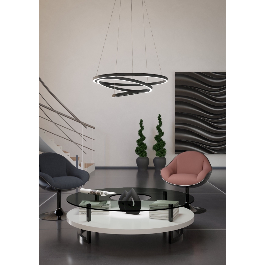 Eglo - Candelabro suspenso LED com regulação LED/43,2W/230V preto