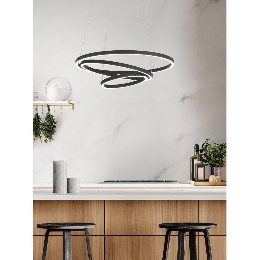 Eglo - Candelabro suspenso LED com regulação LED/43,2W/230V preto