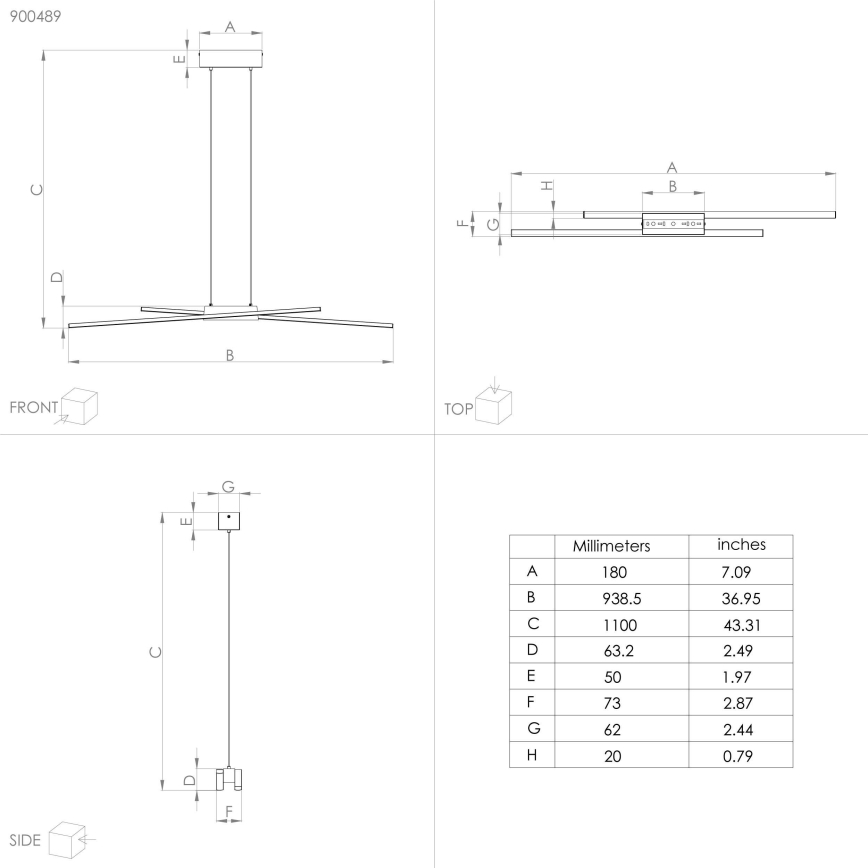 Eglo - Candelabro suspenso LED com regulação 2xLED/13W/230V
