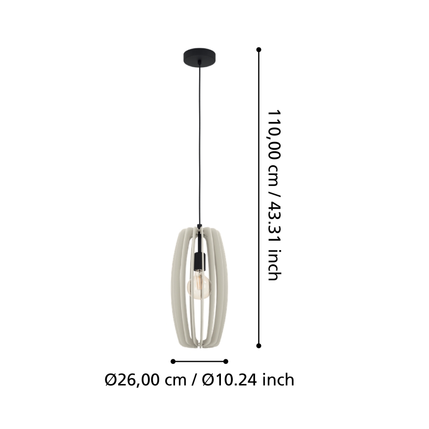 Eglo - Candelabro suspenso 1xE27/40W/230V cremoso