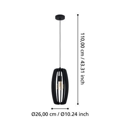 Eglo - Candelabro suspenso 1xE27/40W/230V preto