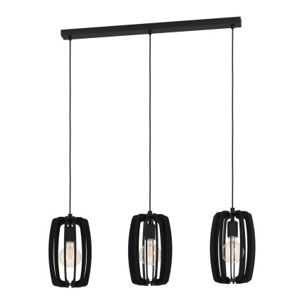 Eglo - Candelabro suspenso 3xE27/40W/230V preto