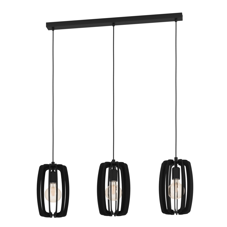 Eglo - Candelabro suspenso 3xE27/40W/230V preto