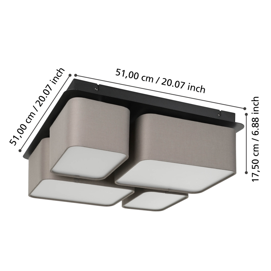 Eglo - Iluminação de teto 4xE27/28W/230V