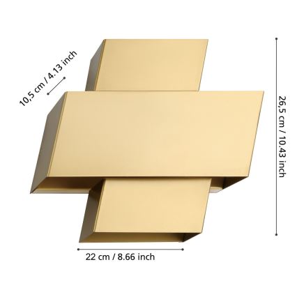 Eglo - Iluminação de parede 1xE27/40W/230V dourado