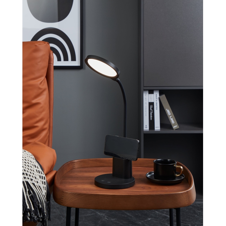 Eglo - Candeeiro de mesa LED com regulação LED/2,1W/5V 1500 mAh 3000-6500K preto