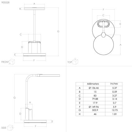 Eglo - Candeeiro de mesa LED com regulação LED/2,1W/5V 1500 mAh 3000-6500K preto