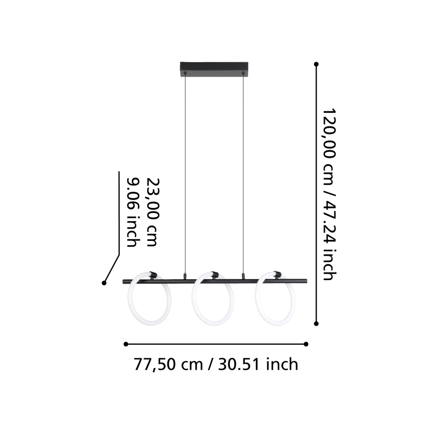 Eglo - Candelabro suspenso LED 3xLED/9W/230V