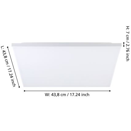 Eglo - Iluminação de teto LED RGBW com regulação LED/20,5W/230V 3000-6500K + controlo remoto