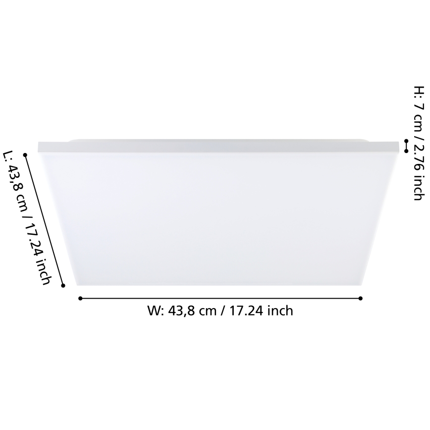 Eglo - Iluminação de teto LED RGBW com regulação LED/20,5W/230V 3000-6500K + controlo remoto
