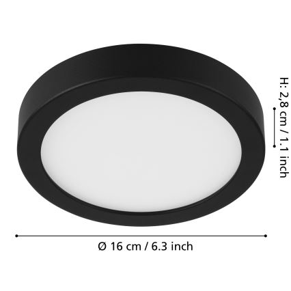 Eglo - Iluminação de teto LED com regulação LED/11W/230V preto