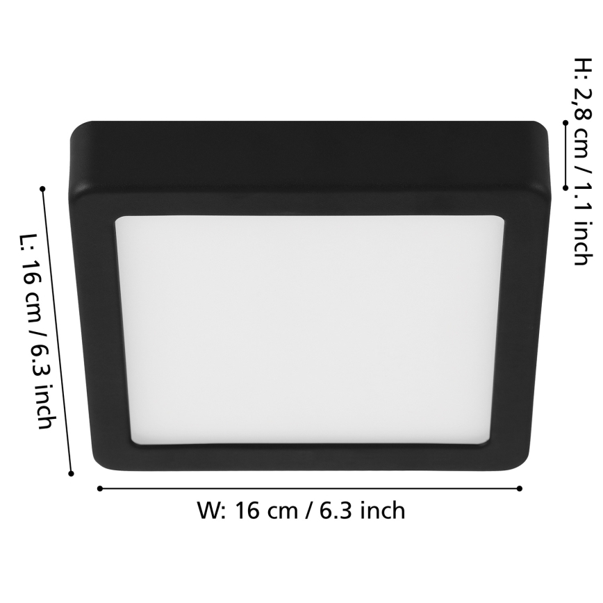 Eglo - Iluminação de teto LED com regulação LED/11W/230V preto
