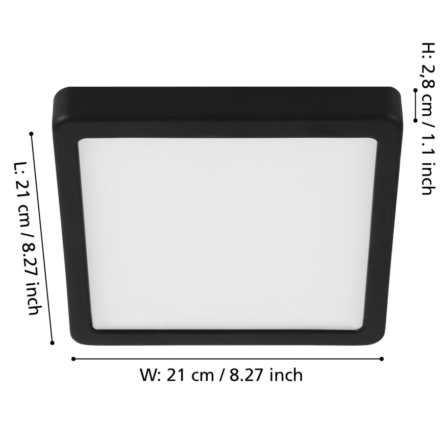 Eglo - Iluminação de teto LED com regulação LED/17W/230V preto
