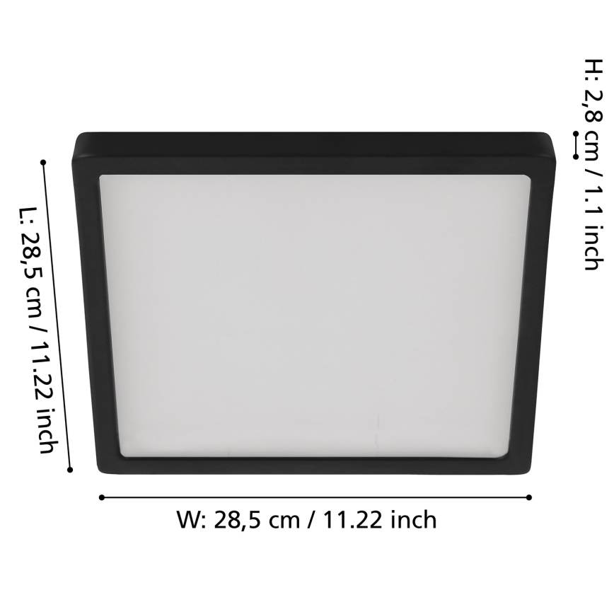 Eglo - Iluminação de teto LED com regulação LED/20,5W/230V preto