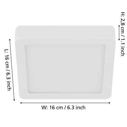 Eglo - Iluminação de teto LED com regulação LED/11W/230V branco