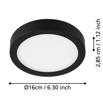 Eglo - Iluminação de teto de casa de banho LED LED/11W/230V IP44 preto