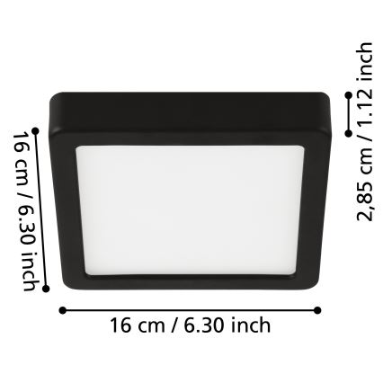 Eglo - Iluminação de teto de casa de banho LED LED/11W/230V IP44 preto