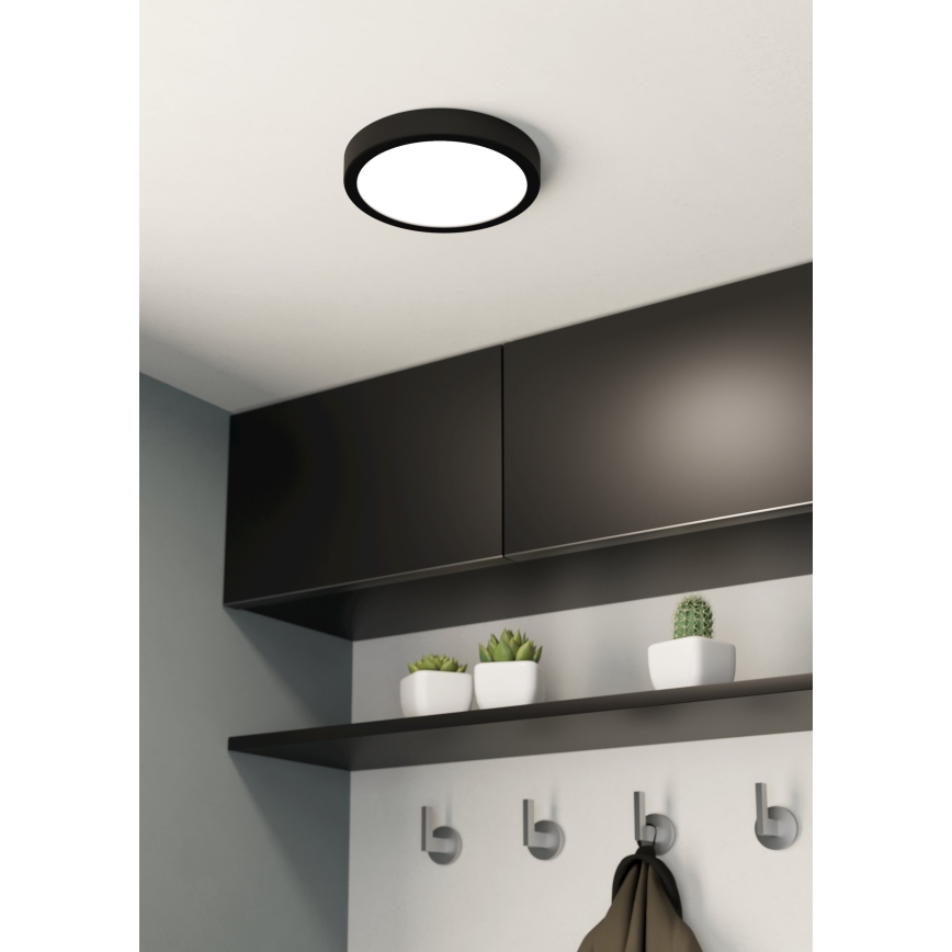 Eglo - Iluminação de teto de casa de banho LED LED/17W/230V preto IP44