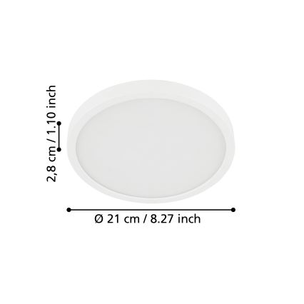Eglo - Iluminação de teto de casa de banho LED LED/17W/230V branco IP44