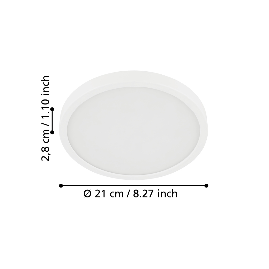 Eglo - Iluminação de teto de casa de banho LED LED/17W/230V branco IP44