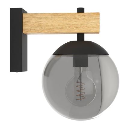 Eglo - Iluminação de parede exterior 1xE27/40W/230V preto/madeira IP44