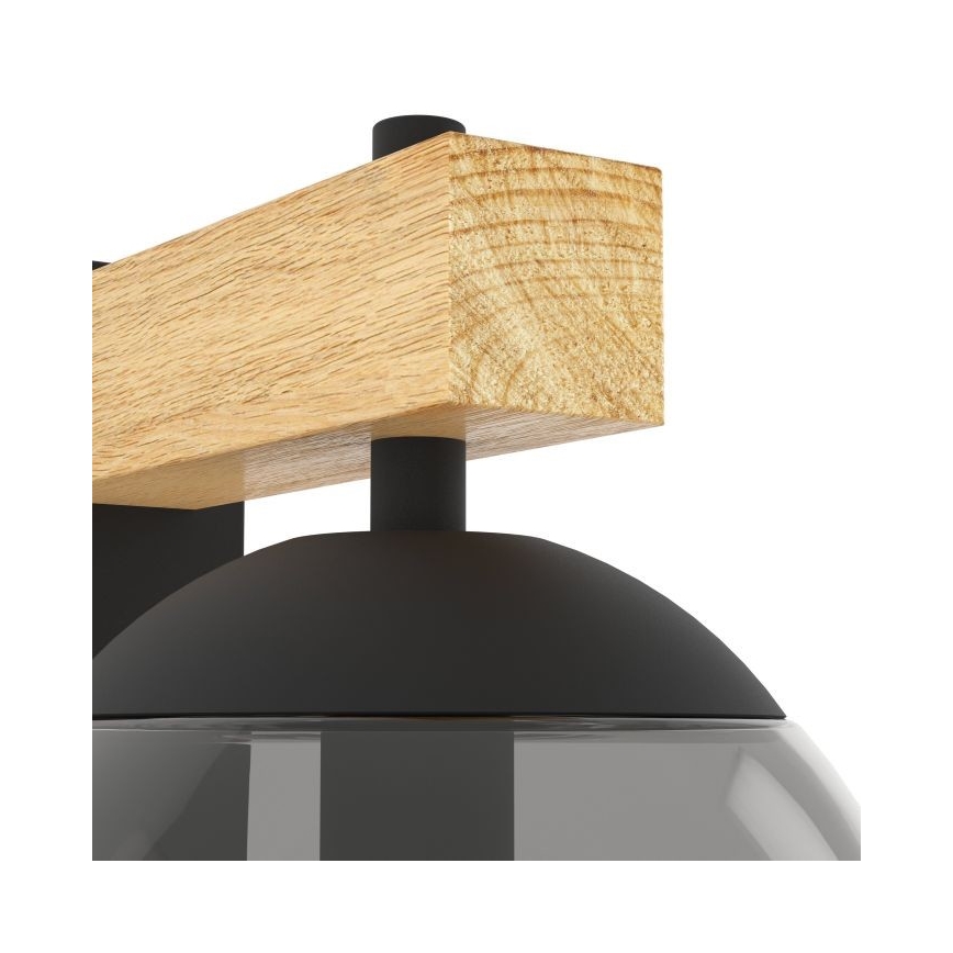 Eglo - Iluminação de parede exterior 1xE27/40W/230V preto/madeira IP44