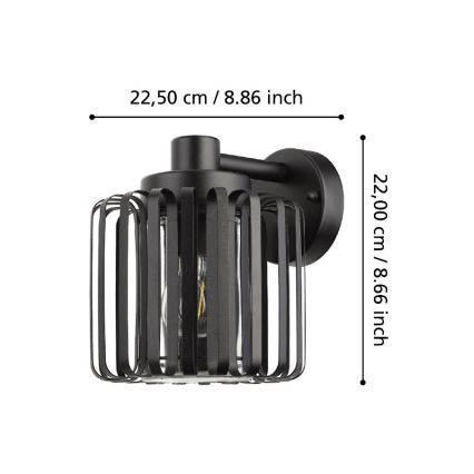 Eglo - Iluminação de parede exterior 1xE27/40W/230V IP65