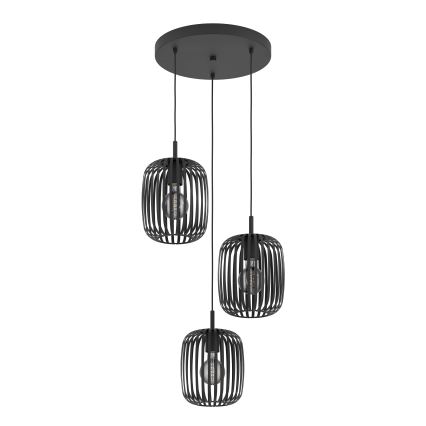 Eglo - Candelabro suspenso 3xE27/40W/230V preto