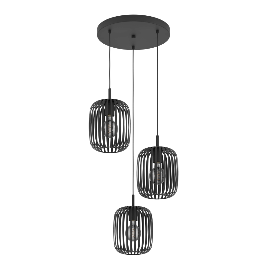 Eglo - Candelabro suspenso 3xE27/40W/230V preto