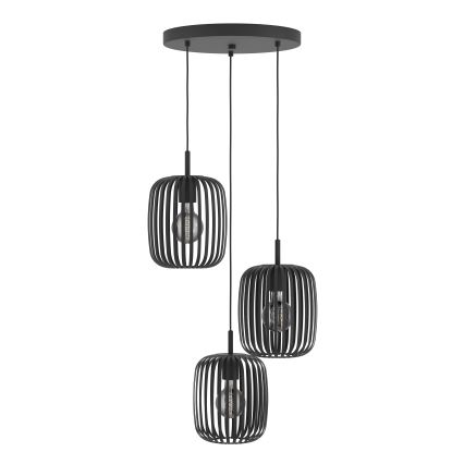 Eglo - Candelabro suspenso 3xE27/40W/230V preto