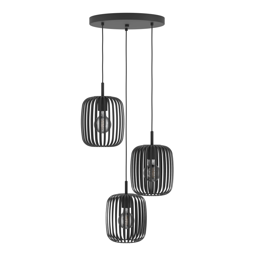 Eglo - Candelabro suspenso 3xE27/40W/230V preto