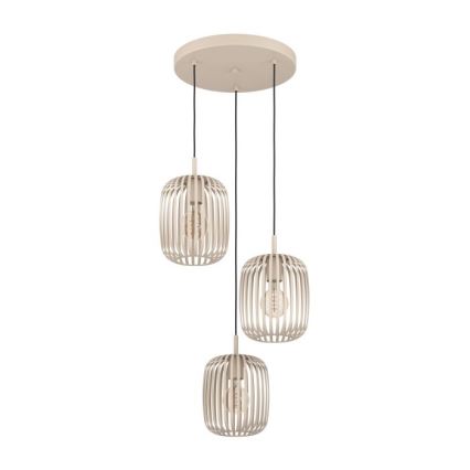 Eglo - Candelabro suspenso 3xE27/40W/230V bege