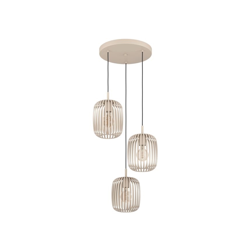 Eglo - Candelabro suspenso 3xE27/40W/230V bege