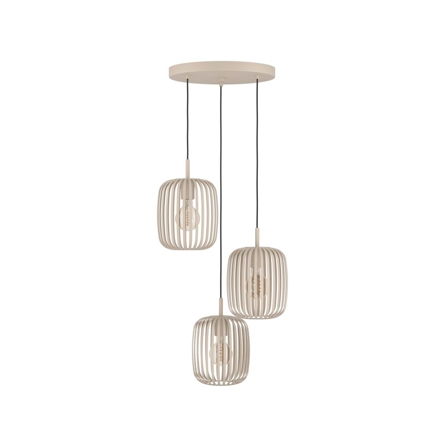 Eglo - Candelabro suspenso 3xE27/40W/230V bege