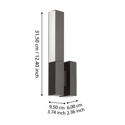 Eglo - Iluminação de parede exterior LED LED/9W/230V IP44
