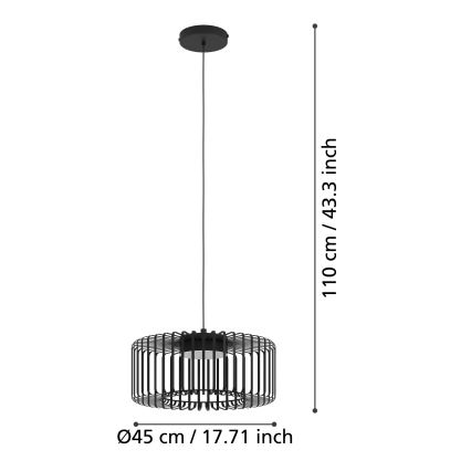 Eglo - Candeeiro suspenso LED RGBW com regulação LED/22W/230V 2700-6500K