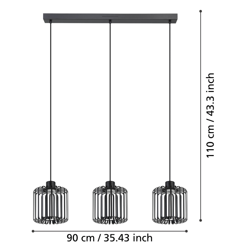 Eglo - Candeeiro suspenso LED RGBW com regulação 3xLED/3,7W/230V 2700-6500K