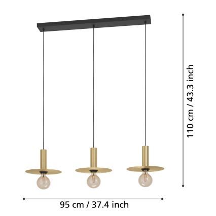 Eglo - Candelabro suspenso 3xE27/40W/230V