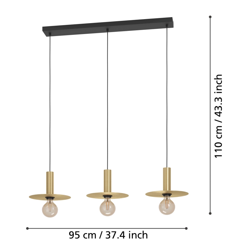Eglo - Candelabro suspenso 3xE27/40W/230V