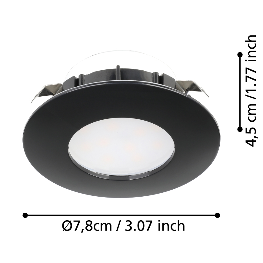 Eglo - CONJUNTO 3x Focos de encastrar LED para casa de banho  PINEDA LED/4,9W/230V IP44