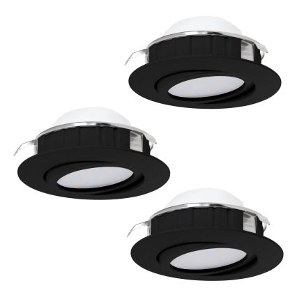 Eglo - CONJUNTO 3x Iluminação embutida LED com regulação PINEDA LED/5,5W/230V
