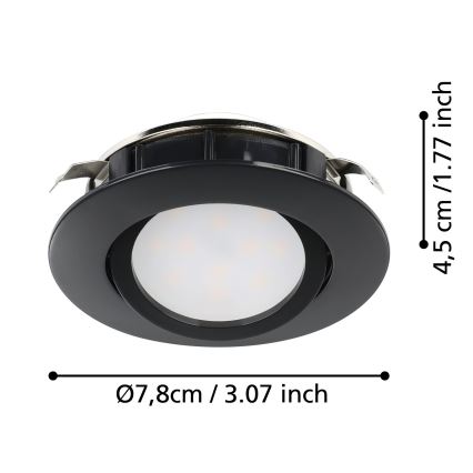Eglo - CONJUNTO 3x Iluminação embutida LED com regulação PINEDA LED/5,5W/230V